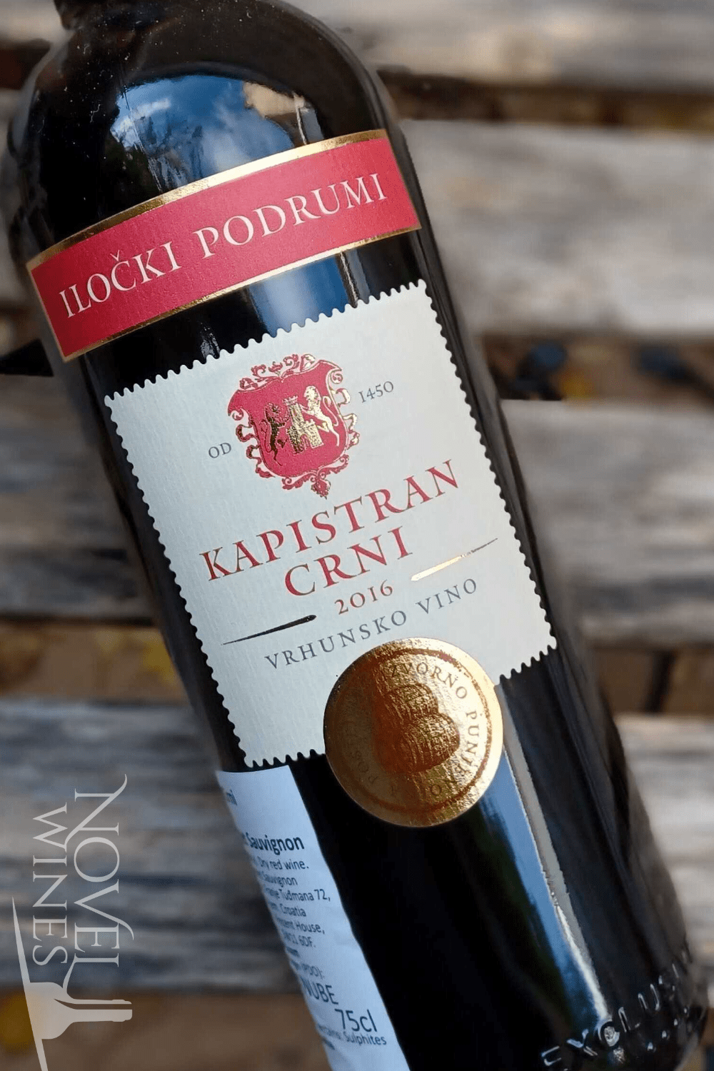 Novel Wines Ilocki Podrumi Kapistran Crni Premium Vrhunsko 2016, Croatia